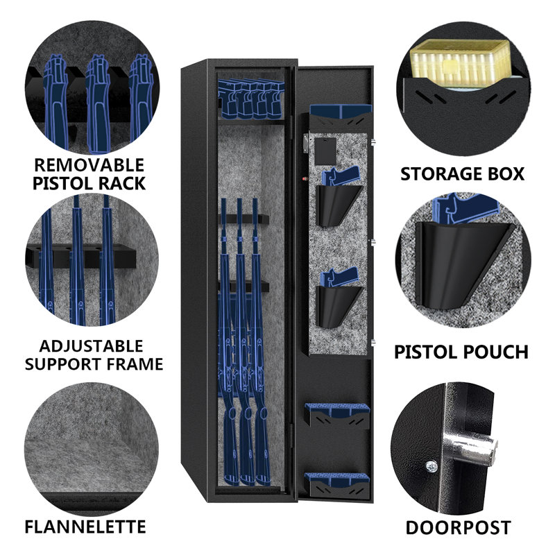 Kaer Gun Safe Rifle Safe W Biometric Fingerprint Gun Cabinets For